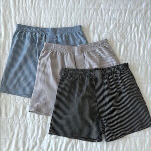 Striped Boxer Shorts Set - Blue, Gray, Black